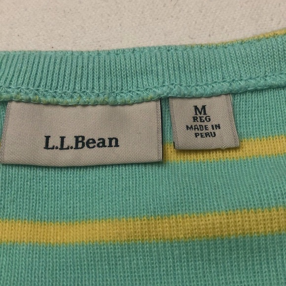 L.L. Bean Cotton Knit Stripped Sweater Size Med - Picture 3 of 6